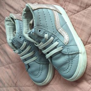 Vans girls toddler high tops, pink and grey, toddler 7